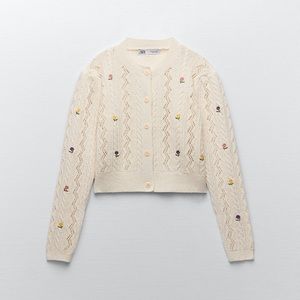 ZARA FLORAL EMBROIDERY CARDIGAN
ECRU